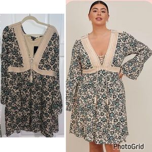 Torrid crochet detail boho dress nwt